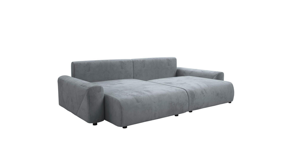 Ecksofa inkl. Funktion Graublau Cord  - Graublau/Schwarz, MODERN, Kunststoff/Textil (168/238cm) - Stylife