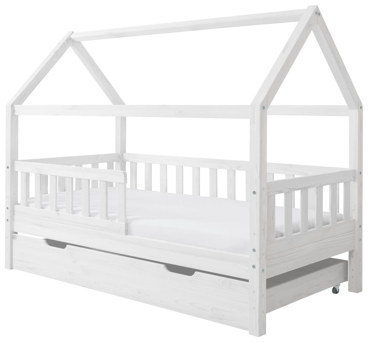 HAUSBETT 80/160 cm Weiss  - Weiss, Modern, Holz (80/160cm) - MID.YOU
