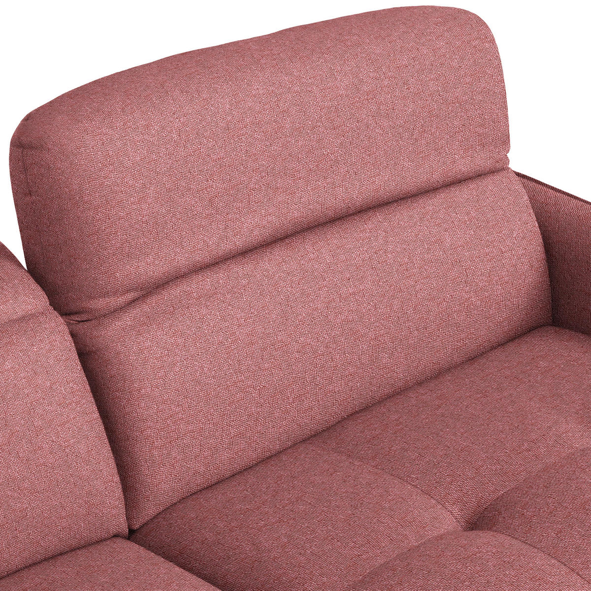 ECKSOFA MANTA in Flachgewebe Koralle  246/175 cm  - Koralle/Schwarz, Design, Textil/Metall (246/175cm) - Celina