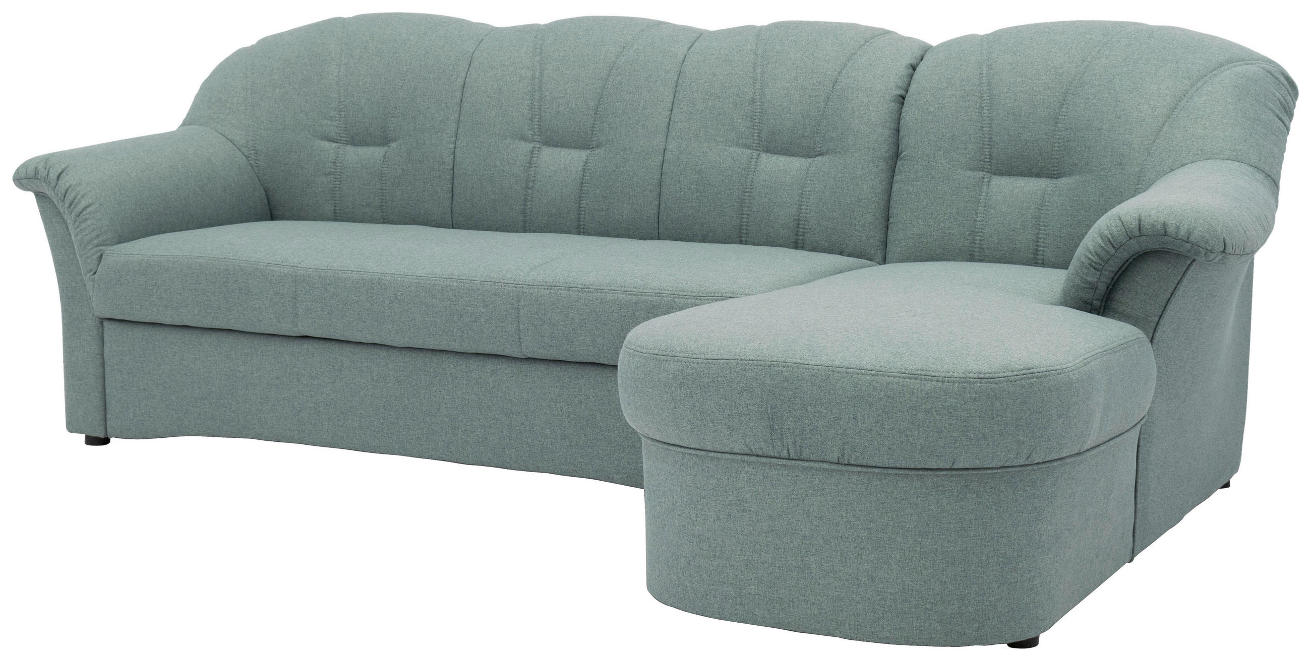 ECKSCHLAFSOFA Hellblau Webstoff  - Schwarz/Hellblau, KONVENTIONELL, Kunststoff/Textil (233/142cm) - MID.YOU