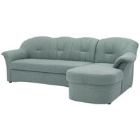 ECKSCHLAFSOFA in Webstoff Hellblau  - Schwarz/Hellblau, KONVENTIONELL, Kunststoff/Textil (233/142cm) - MID.YOU