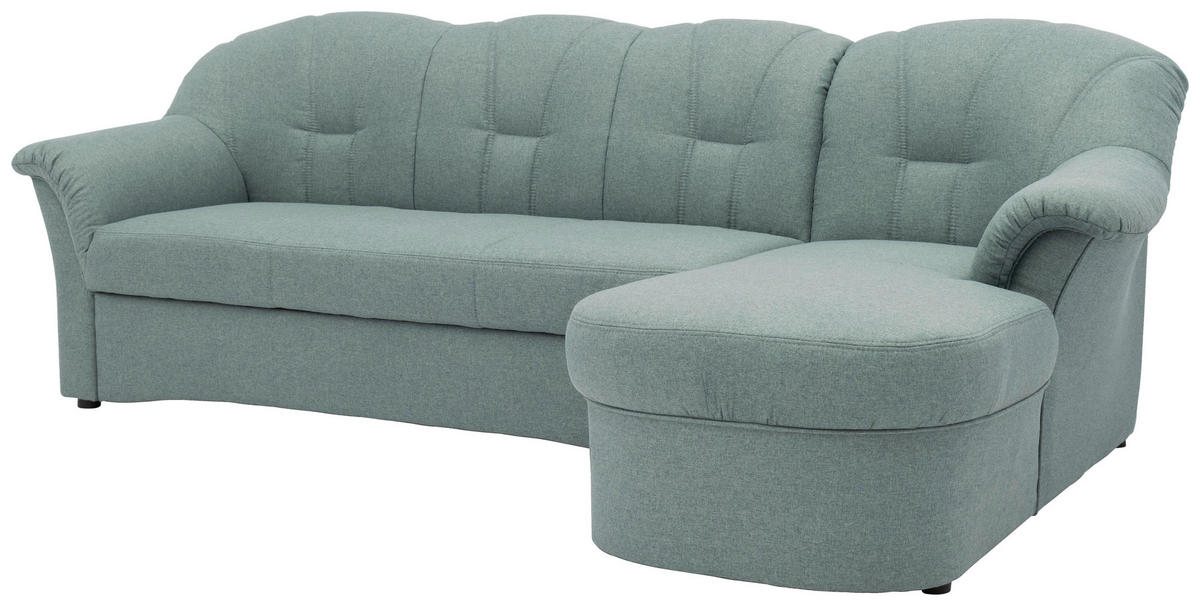 ECKSCHLAFSOFA in Webstoff Hellblau  - Schwarz/Hellblau, KONVENTIONELL, Kunststoff/Textil (233/142cm) - MID.YOU