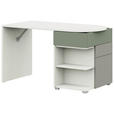 JUGENDSCHREIBTISCH 140/60/72,5 cm  - Salbeigrün/Weiß, KONVENTIONELL, Holzwerkstoff (140/60/72,5cm) - Cantus