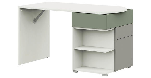 JUGENDSCHREIBTISCH 140/60/72,5 cm - Salbeigrün/Weiß, KONVENTIONELL, Holzwerkstoff (140/60/72,5cm) - Cantus