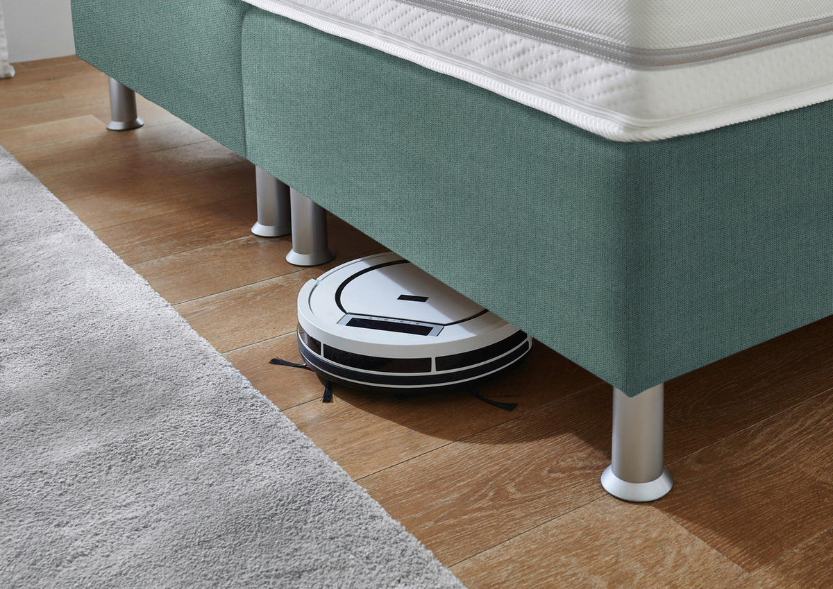 BOXSPRING KREVET 180/200 cm     zelena, tirkizna, svetlozelena, mintzelena  - mintzelena/boja aluminijuma, Moderno, tekstil/plastika (180/200cm) - Beldomo - Sleep