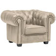 CHESTERFIELD-SESSEL - Wengefarben/Creme, LIFESTYLE, Holz/Textil (115/76,5/96cm) - Landscape