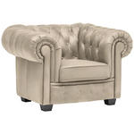 CHESTERFIELD-SESSEL - Wengefarben/Creme, LIFESTYLE, Holz/Textil (115/76,5/96cm) - Landscape