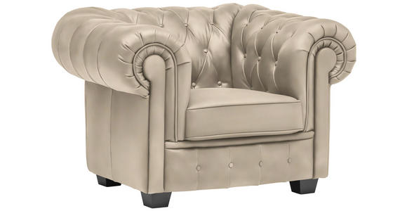 CHESTERFIELD-SESSEL - Wengefarben/Creme, LIFESTYLE, Holz/Textil (115/76,5/96cm) - Landscape