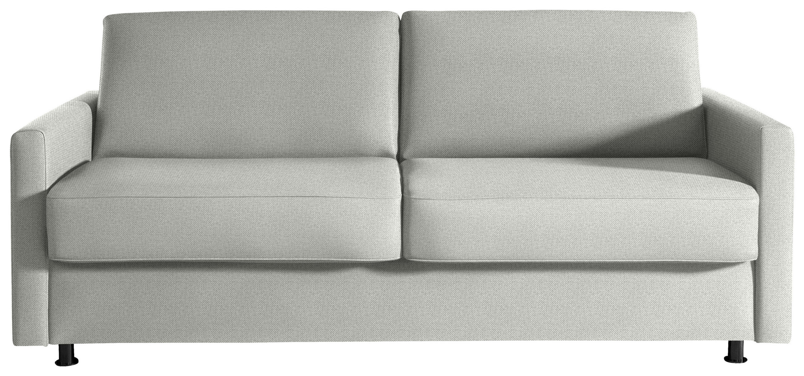 SCHLAFSOFA  in Flachgewebe Hellgrau  - Hellgrau/Schwarz, KONVENTIONELL, Textil/Metall (207/88/101cm) - Bali
