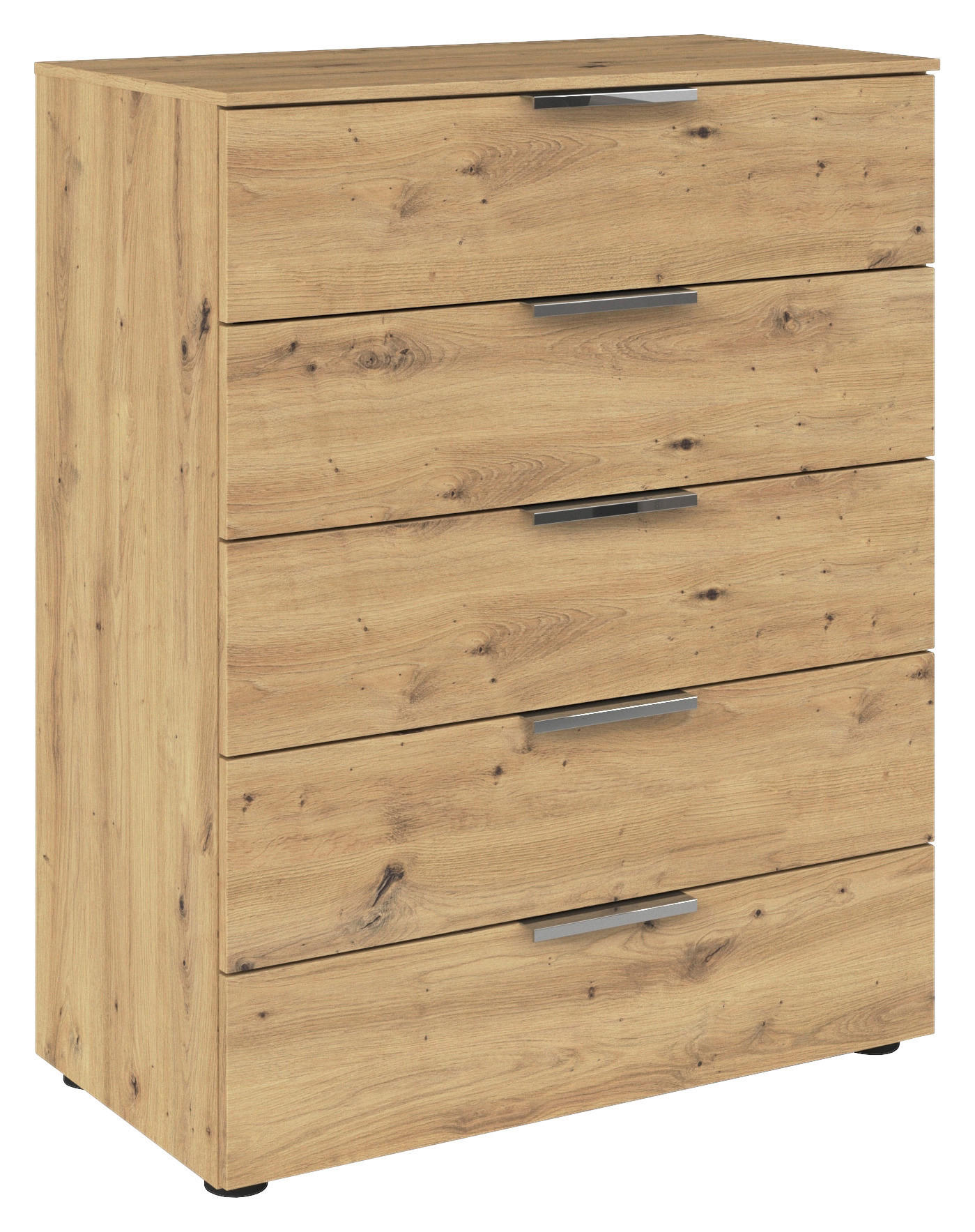 KOMMODE 80/100/42 cm  in Eiche Artisan, Chromfarben  - Chromfarben/Schwarz, Modern, Holzwerkstoff/Kunststoff (80/100/42cm) - Rauch Möbel
