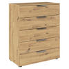 KOMMODE 80/100/42 cm  in Eiche Artisan, Chromfarben  - Chromfarben/Schwarz, Modern, Holzwerkstoff/Kunststoff (80/100/42cm) - Rauch Möbel