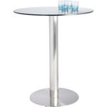 BARTISCH rund Grau, Edelstahlfarben  - Edelstahlfarben/Grau, Design, Glas/Metall (90/90/105cm) - Dieter Knoll