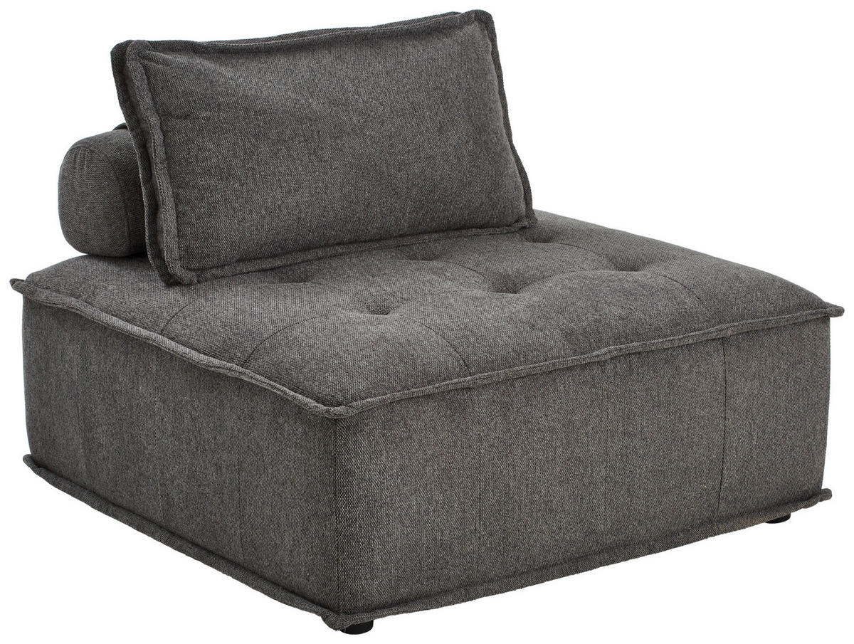 SESSEL in Struktur Dunkelgrau  - Dunkelgrau/Schwarz, LIFESTYLE, Kunststoff/Textil (90/50/90cm) - Livetastic