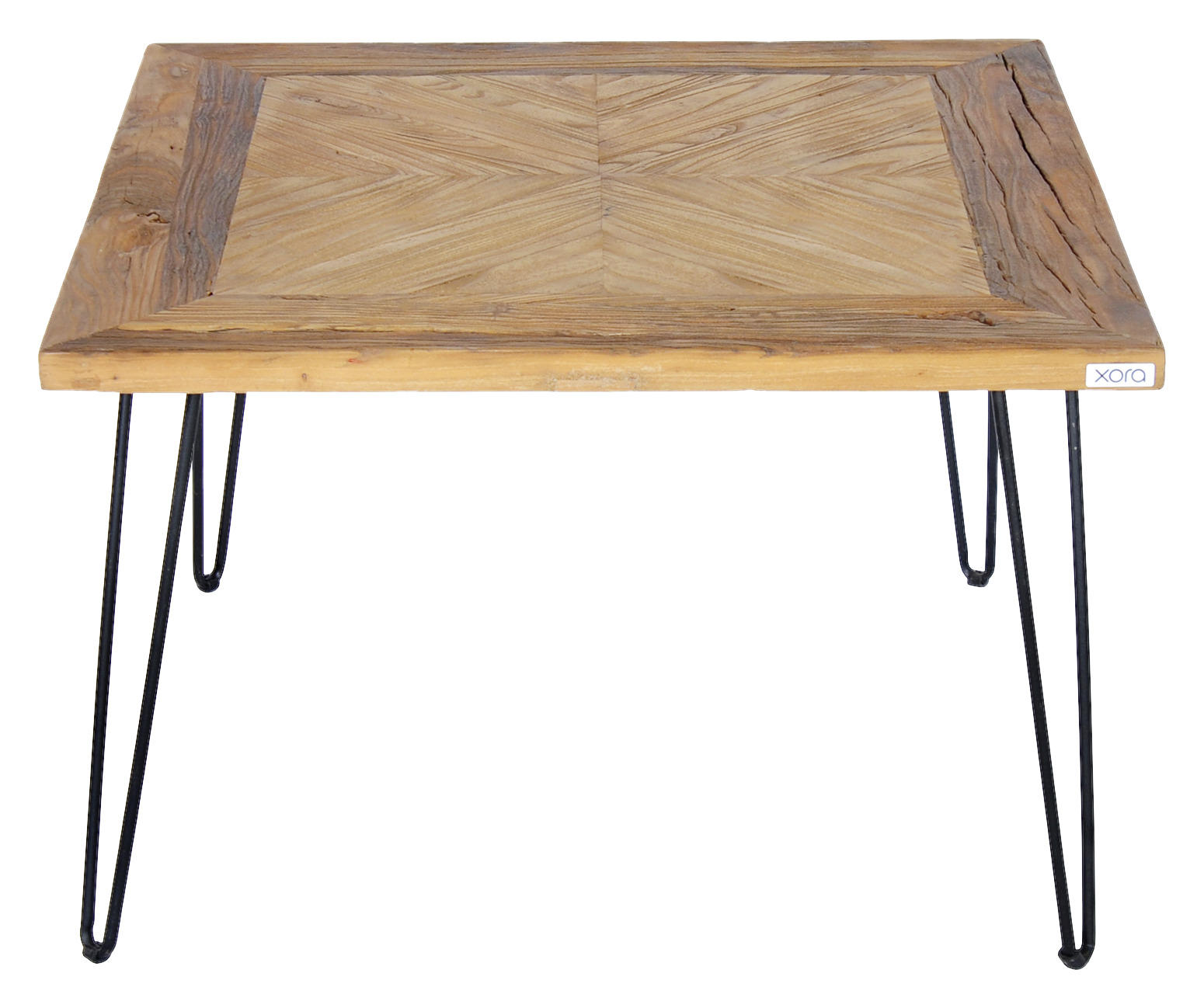 SOFFBORD i trä, metall 70/70/45 cm  - svart/naturfärgad, Romantik / Lanthus, metall/trä (70/70/45cm) - Xora