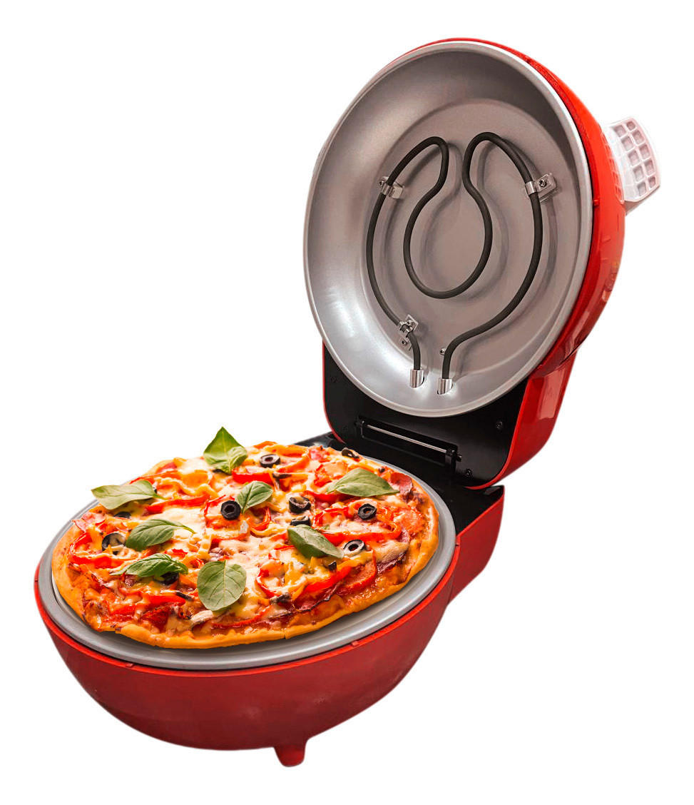 PIZZAOFEN  - Rot/Weiß, Basics, Metall (38,3/22,2/36,6cm) - Silva Schneider