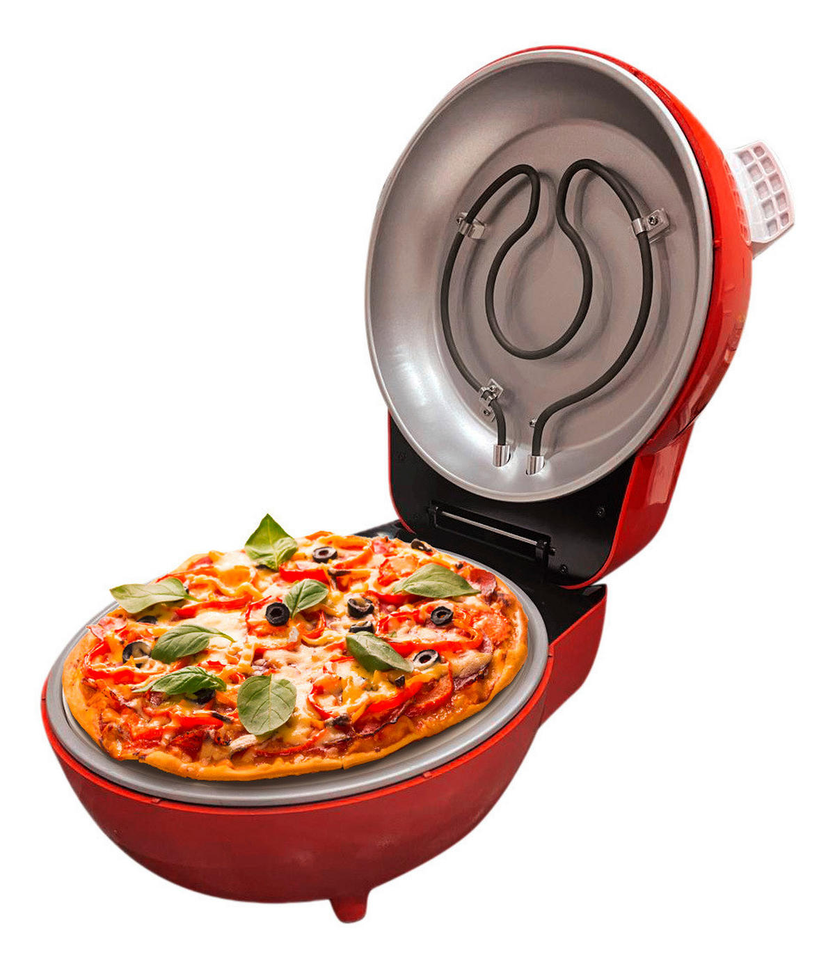PIZZAOFEN  - Rot/Weiß, Basics, Metall (38,3/22,2/36,6cm) - Silva Schneider