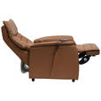 FERNSEHSESSEL  mit Relaxfunktion, Kopfteilverstellung, Aufstehhilfe, Fußteilverstellung Echtleder Lederlook Cognac  - Cognac/Schwarz, Design, Leder/Kunststoff (78.5/87,5-112,5/87,5-161cm) - Cantus
