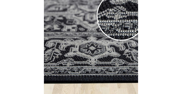 OUTDOORTEPPICH 80/150 cm Plutus Grau, Schwarz  - Schwarz/Grau, Design, Kunststoff (80/150cm) - Novel