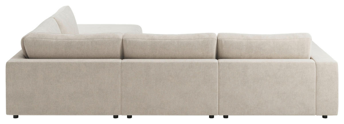 ECKSOFA Naturfarben Chenille  - Schwarz/Naturfarben, Design, Kunststoff/Textil (313/240cm) - Pure Home Lifestyle