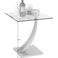 BEISTELLTISCH 45,5/50/45,5 cm Silberfarben quadratisch  - Silberfarben, Design, Glas/Metall (45,5/50/45,5cm) - Xora