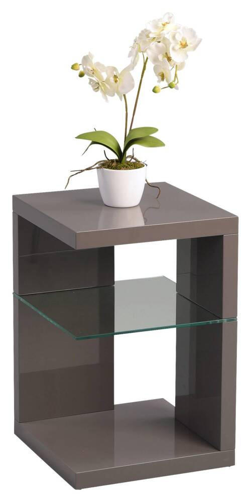 ODKLÁDACÍ STOLEK, antracitová - antracitová, Design, kompozitní dřevo/sklo (40/40/60cm) - Xora