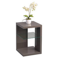 PRÍRUČNÝ STOLÍK, antracitová - antracitová, Design, kompozitné drevo/sklo (40/40/60cm) - Xora