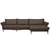 ECKSOFA in Echtleder Dunkelbraun  - Dunkelbraun/Schwarz, Design, Leder/Metall (334/172cm) - Valdera