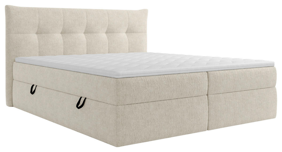 BOXBETT 180/200 cm  in Creme  - Creme/Schwarz, Modern, Holz/Holzwerkstoff (180/200cm) - Boxxx
