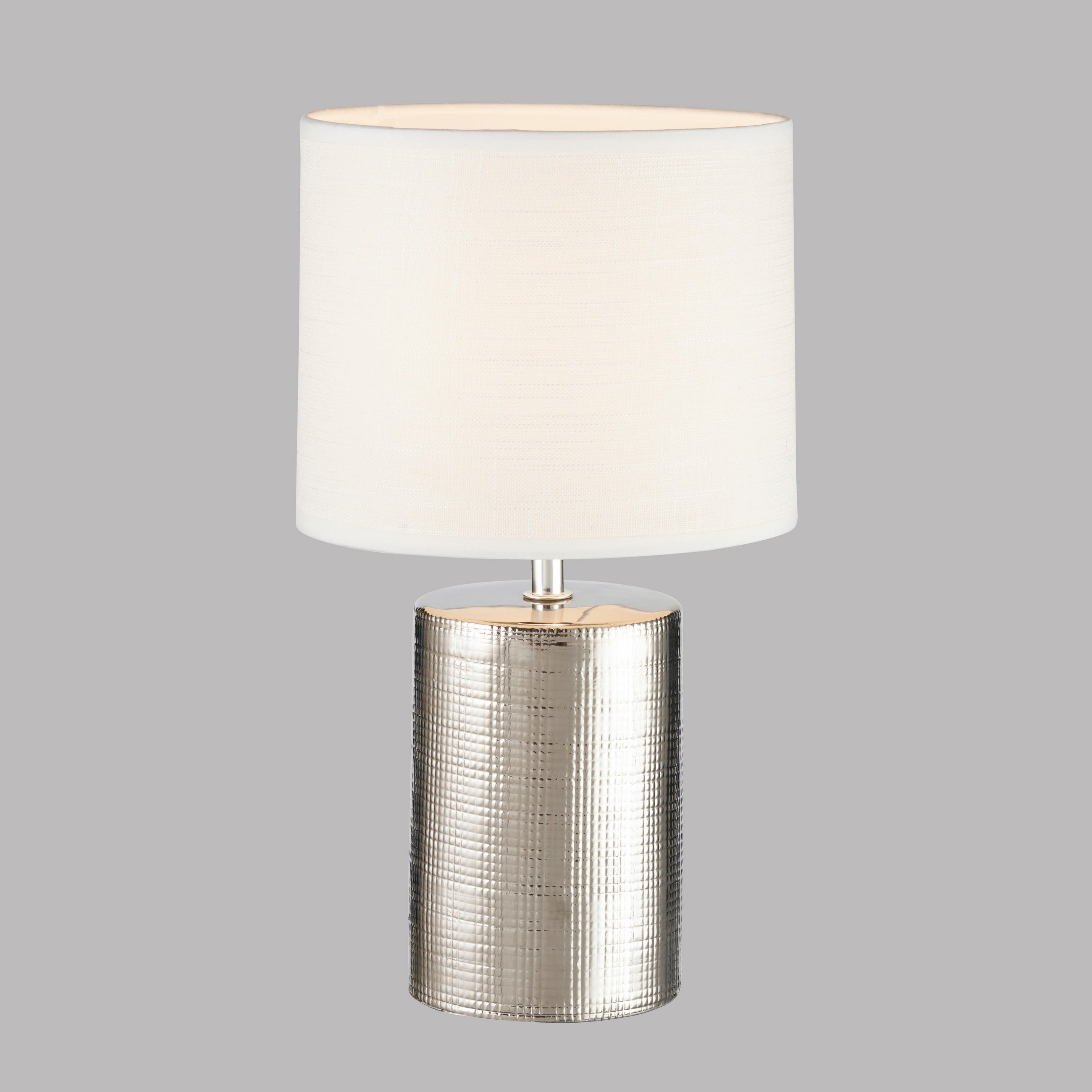 TISCHLEUCHTE Prata 20/35 cm   - Silberfarben/Weiß, MODERN, Keramik/Textil (20/35cm) - Fischer & Honsel