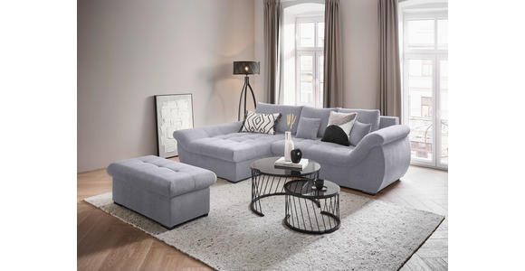 ECKSOFA Hellgrau Flachgewebe  - Hellgrau/Schwarz, Design, Kunststoff/Textil (175/278cm) - Xora