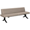 SITZBANK in Metall, Textil Hellbraun  - Hellbraun/Schwarz, Konventionell, Textil/Metall (220/87/70cm) - Moderano