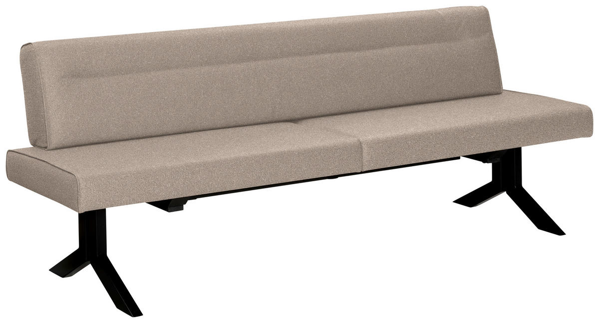 SITZBANK Textil, Metall Hellbraun, Cappuccino  - Hellbraun/Schwarz, Konventionell, Textil/Metall (220/87/70-86cm) - Moderano