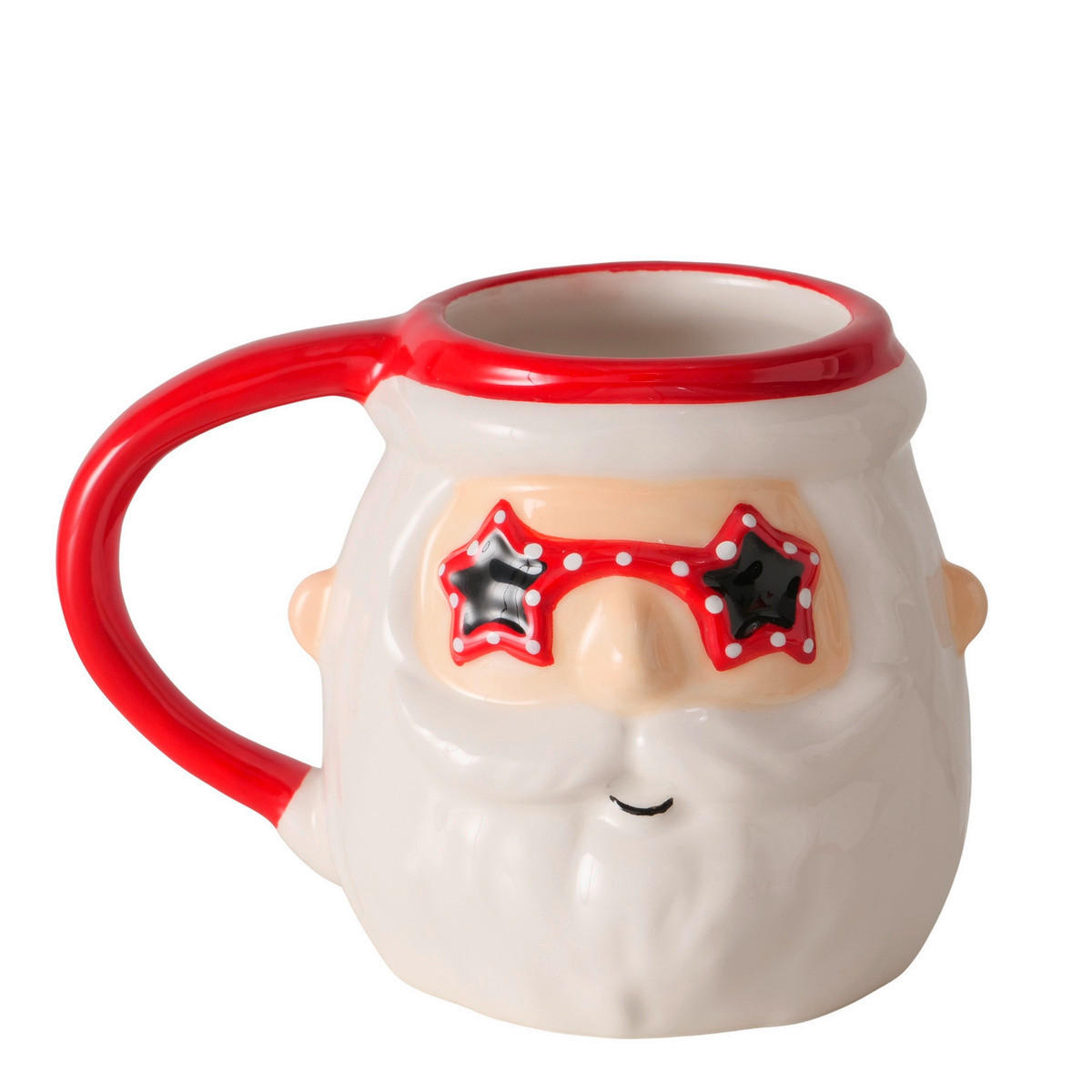 JUMBO ŠÁLKA    - biela/červená, Basics, keramika (10,5/9,5/10cm)