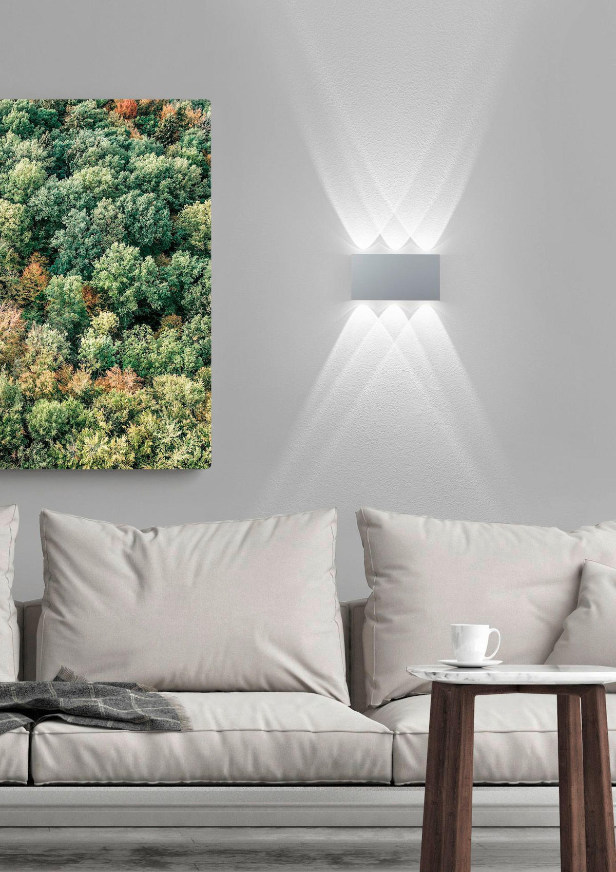 LED-WANDLEUCHTE Stream 17/9 cm   - Hellgrau, KONVENTIONELL, Metall (17/9cm) - Hell