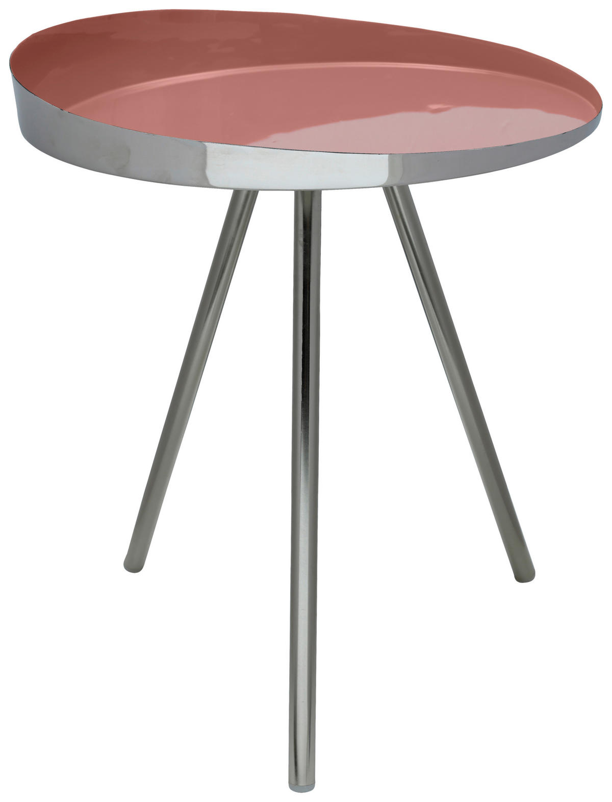 ODKLÁDACÍ STOLEK, růžová, barvy stříbra - růžová/barvy stříbra, Design, kov (41/47cm) - MID.YOU