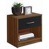 NACHTSCHRANK 39/41/28 cm  - Silberfarben/Nussbaumfarben, Basics (39/41/28cm) - P & B