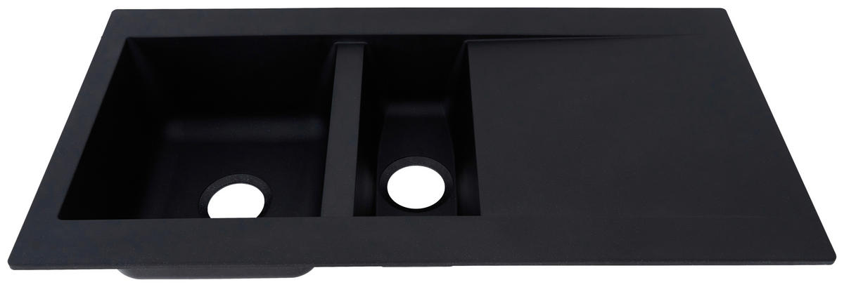 SPÜLE 1712DENVER100X50S  - Schwarz, Trend, Glas/Kunststoff (100/20/50cm) - Respekta