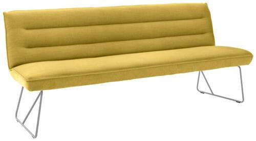 SITZBANK 218/89/68 cm  in Gelb, Edelstahlfarben  - Edelstahlfarben/Gelb, Design, Textil/Metall (218/89/68cm) - Dieter Knoll