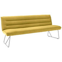 SITZBANK in Metall, Textil Gelb, Edelstahlfarben  - Edelstahlfarben/Gelb, Design, Textil/Metall (228/89/68cm) - Dieter Knoll