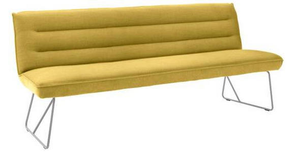 SITZBANK 228/89/68 cm  in Gelb, Edelstahlfarben  - Edelstahlfarben/Gelb, Design, Textil/Metall (228/89/68cm) - Dieter Knoll