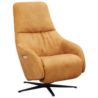 RELAXSESSEL in Textil Currygelb  - Currygelb/Schwarz, Design, Textil/Metall (77/108/95cm) - Chilliano