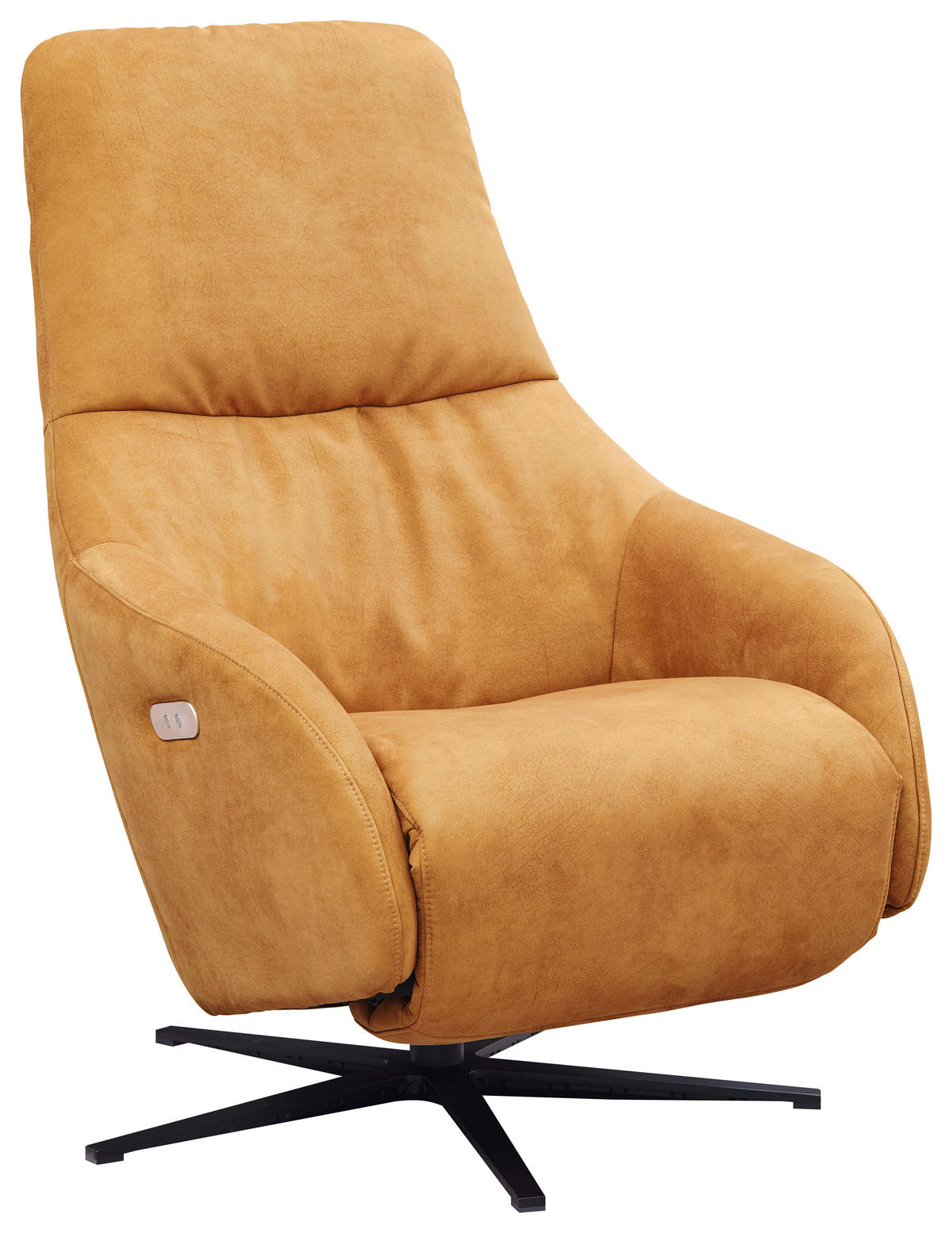 RELAXSESSEL in Textil Currygelb  - Currygelb/Schwarz, Design, Textil/Metall (77/108/95cm) - Chilliano