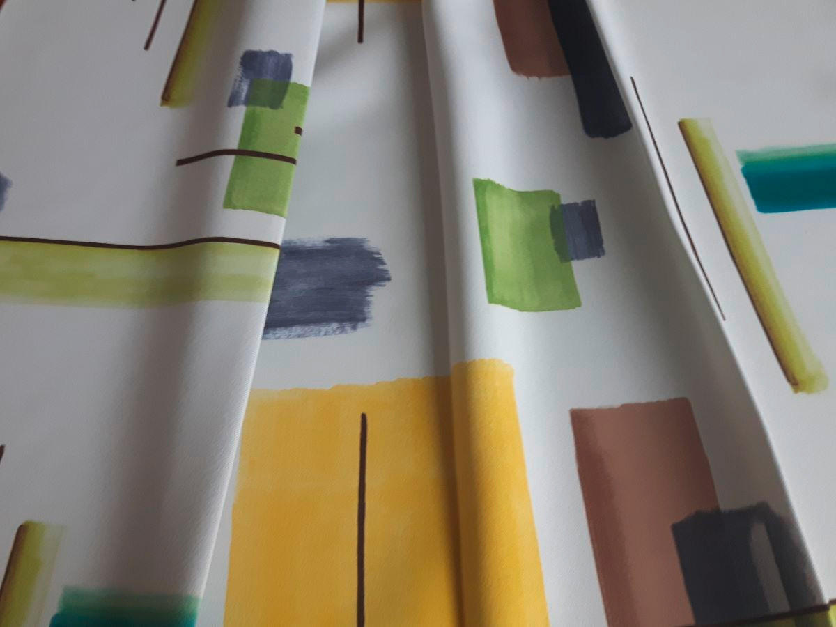 MATERIAL PERDELE ȘI DRAPERII obscuritate  - galben/verde, Basics, textil (150cm)
