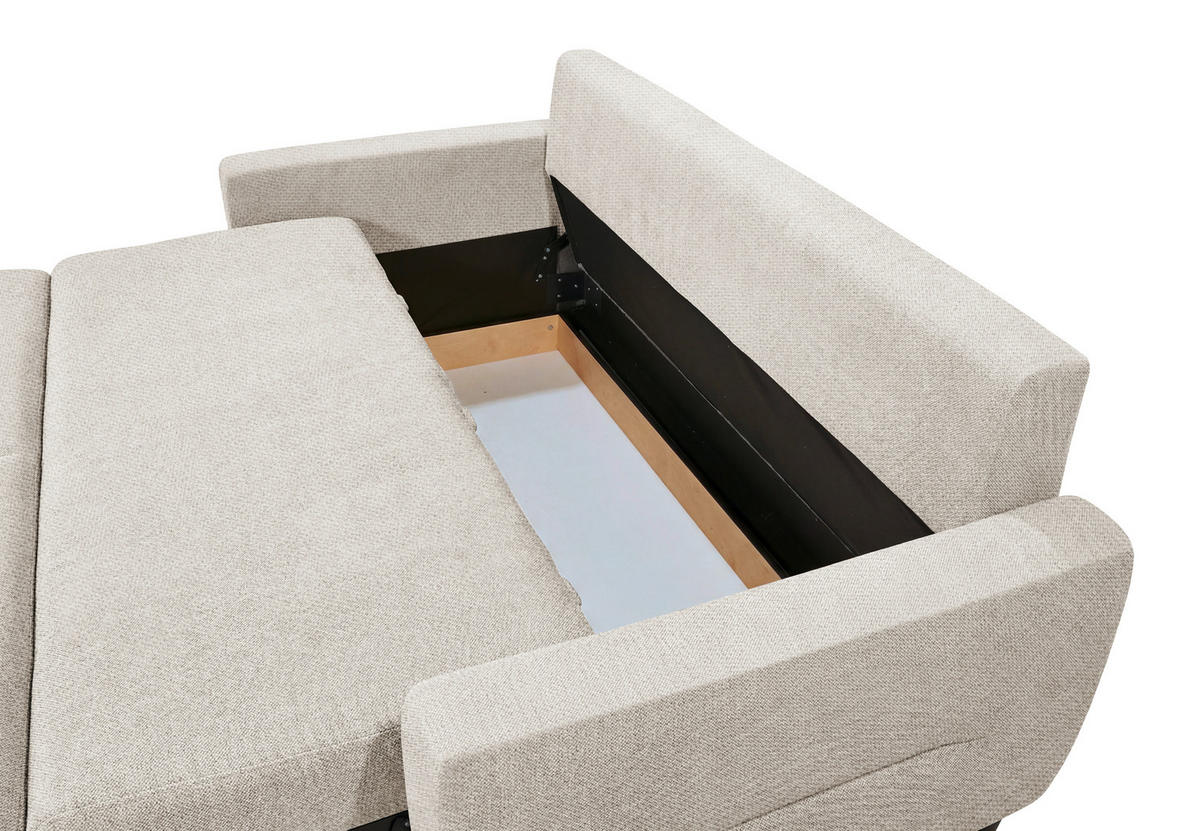 SCHLAFSOFA Chenille Weiss  - Weiss/Schwarz, Modern, Holz/Textil (192/83/99cm) - MID.YOU