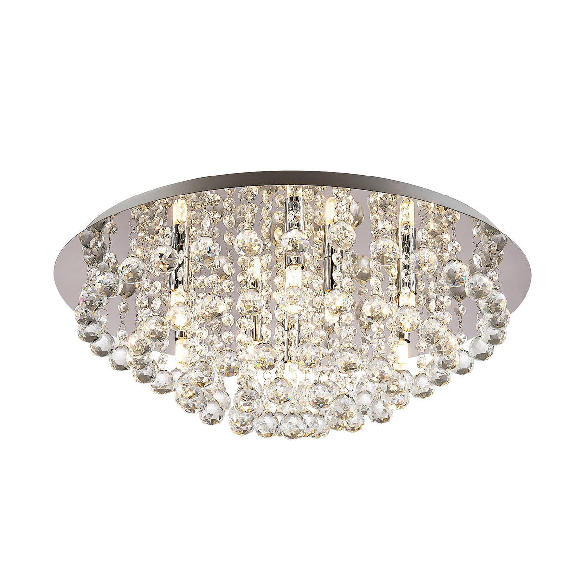DECKENLEUCHTE Eastbourne 55/22 cm   - Chromfarben, KONVENTIONELL, Glas/Metall (55/22cm) - Novel