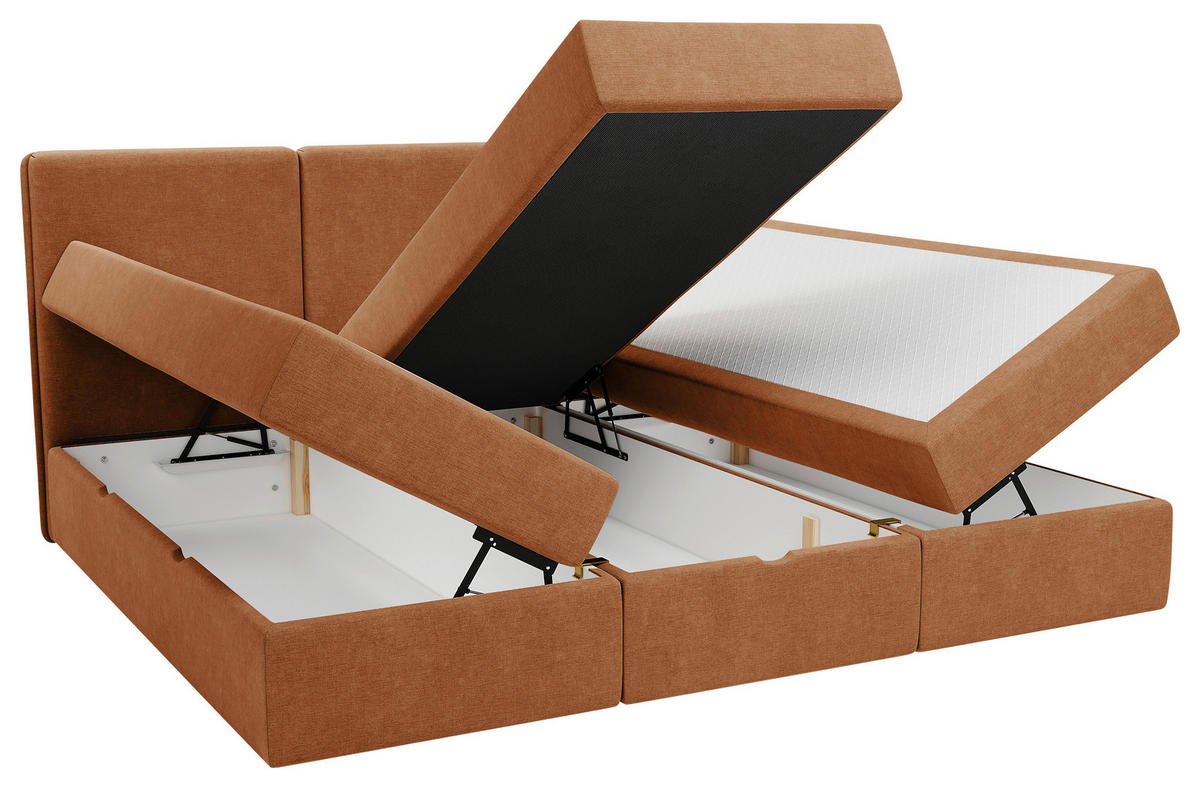 FAMILIENBETT - Terracotta/Schwarz, MODERN, Holz/Kunststoff (270/200cm) - MID.YOU