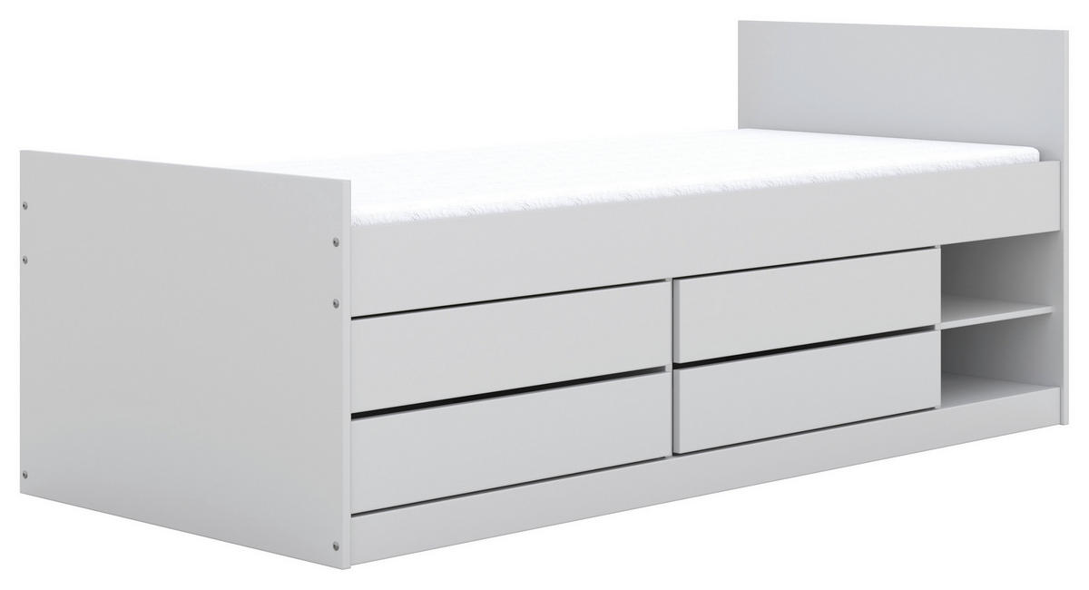 KINDER-/JUNIORBETT - Birkefarben/Weiß, MODERN, Holz/Holzwerkstoff (90/200cm) - MID.YOU