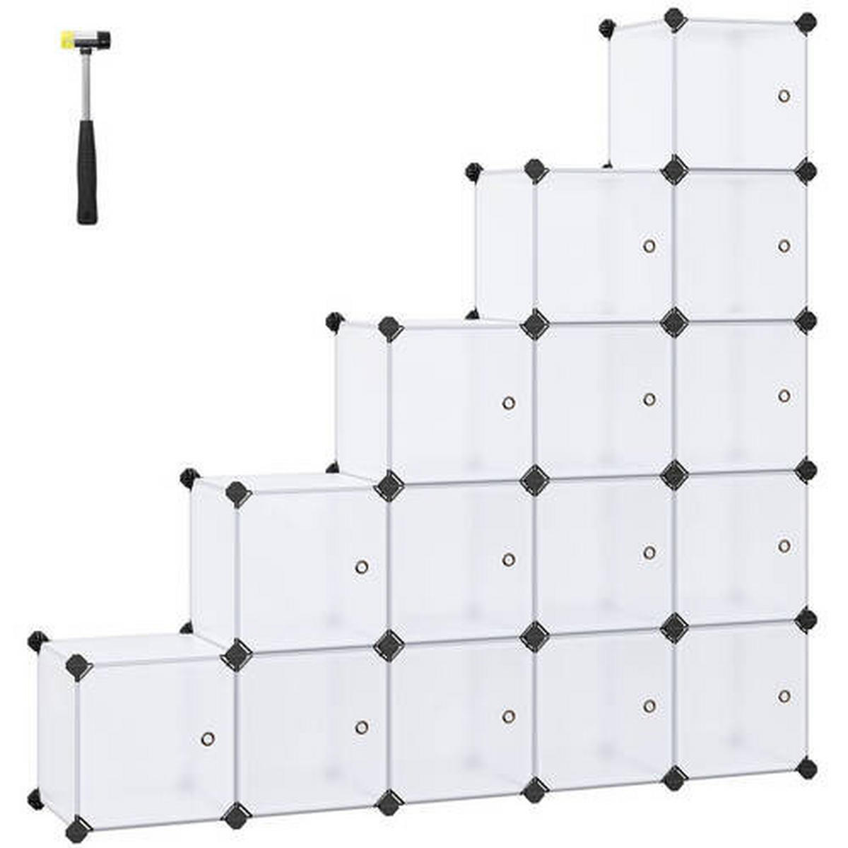 REGALKOMBINATION - Weiß, Basics, Kunststoff/Metall (16x30/30/31cm) - Boxxx