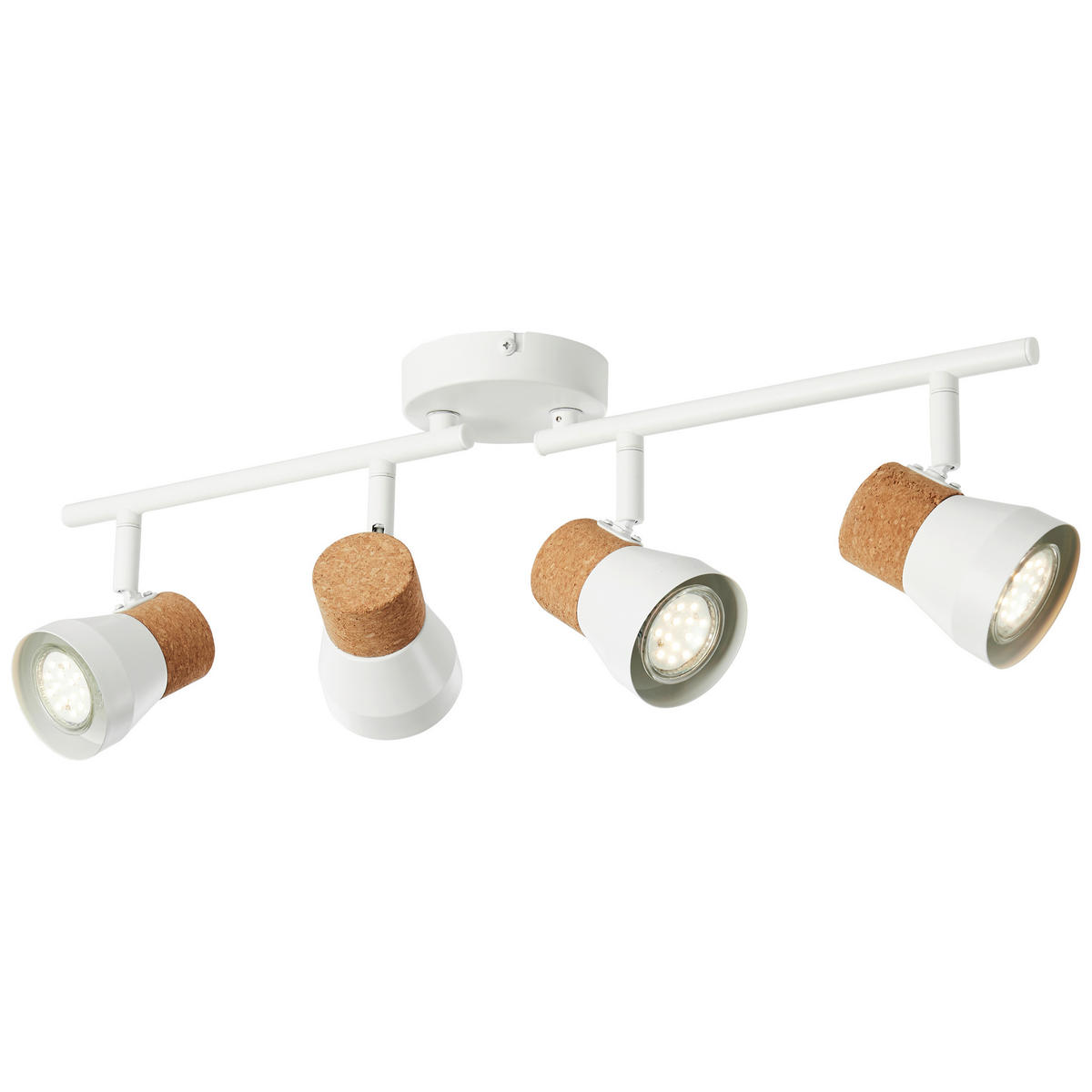 DECKENSTRAHLER - Weiss/Braun, Basics, Holz/Metall (61/16,5/10cm) - Brilliant