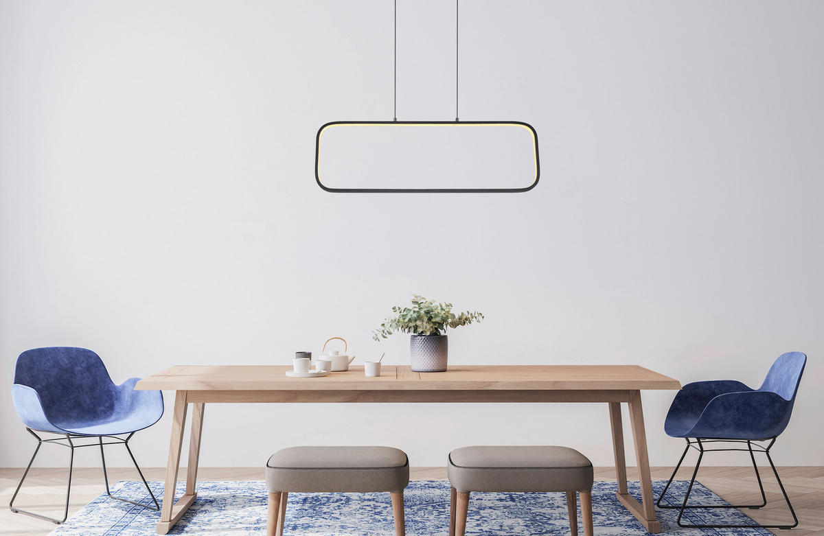 ZÁVĚSNÉ LED SVÍTIDLO, 80/10/120 cm  - černá/opál, Basics, kov/plast (80/10/120cm) - Globo